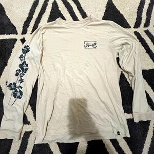 Hurley hawaii long sleeve beige rose pattern shirt